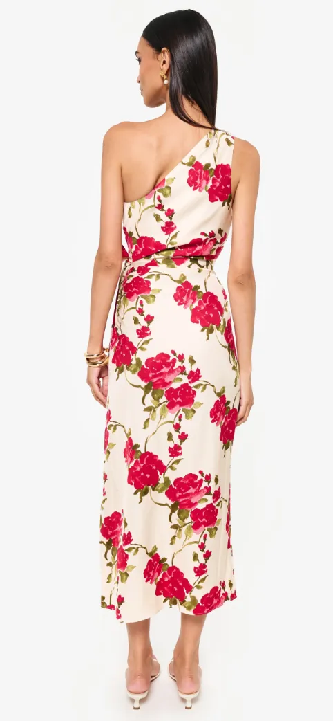 Cami NYC - Nanu One Shoulder Midi Dress - Campari