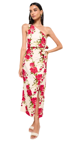 Cami NYC - Nanu One Shoulder Midi Dress - Campari