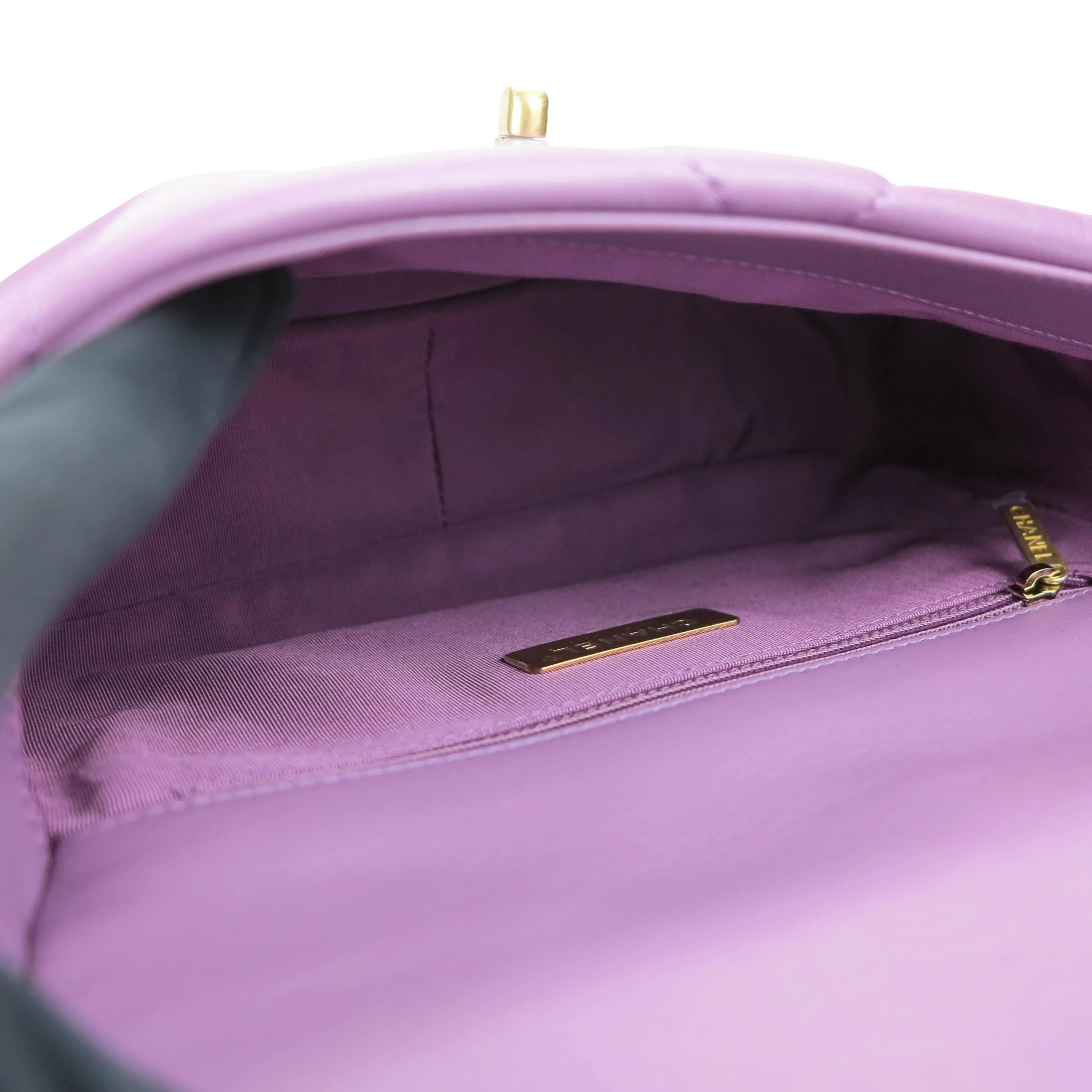 CHANEL 19 Small Flap Bag in 20B Purple Lambskin