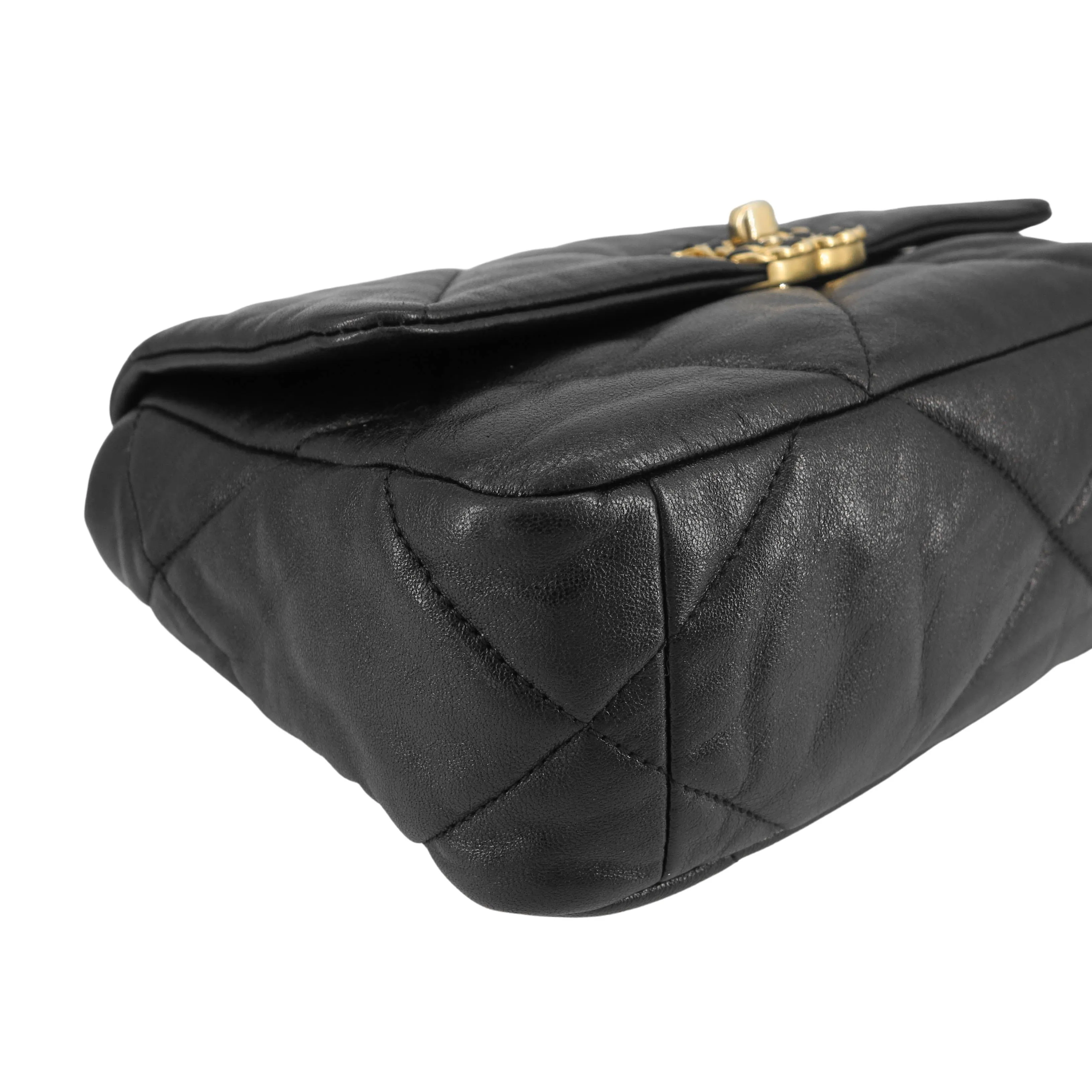 CHANEL 19 Small Flap Bag in Black Lambskin