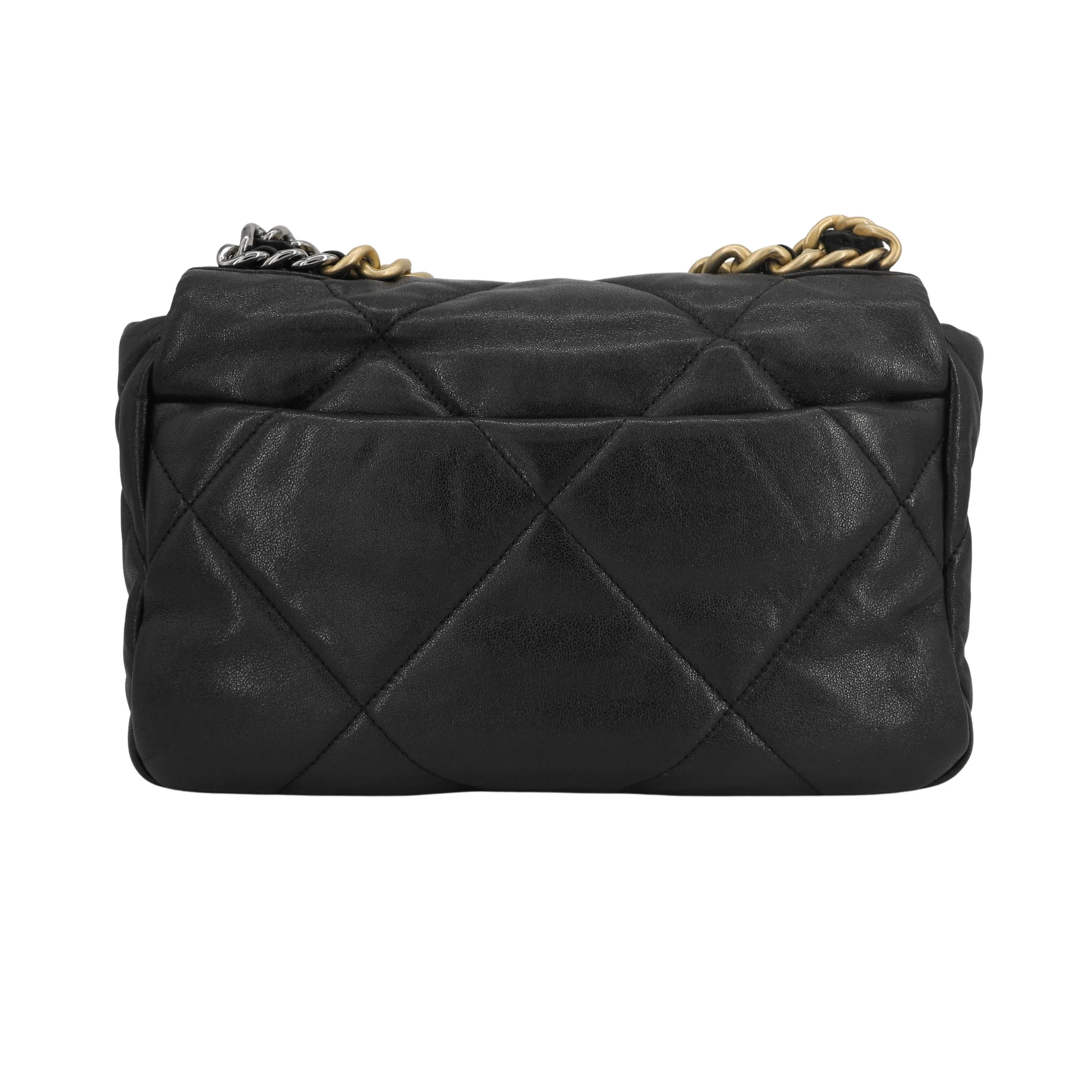 CHANEL 19 Small Flap Bag in Black Lambskin
