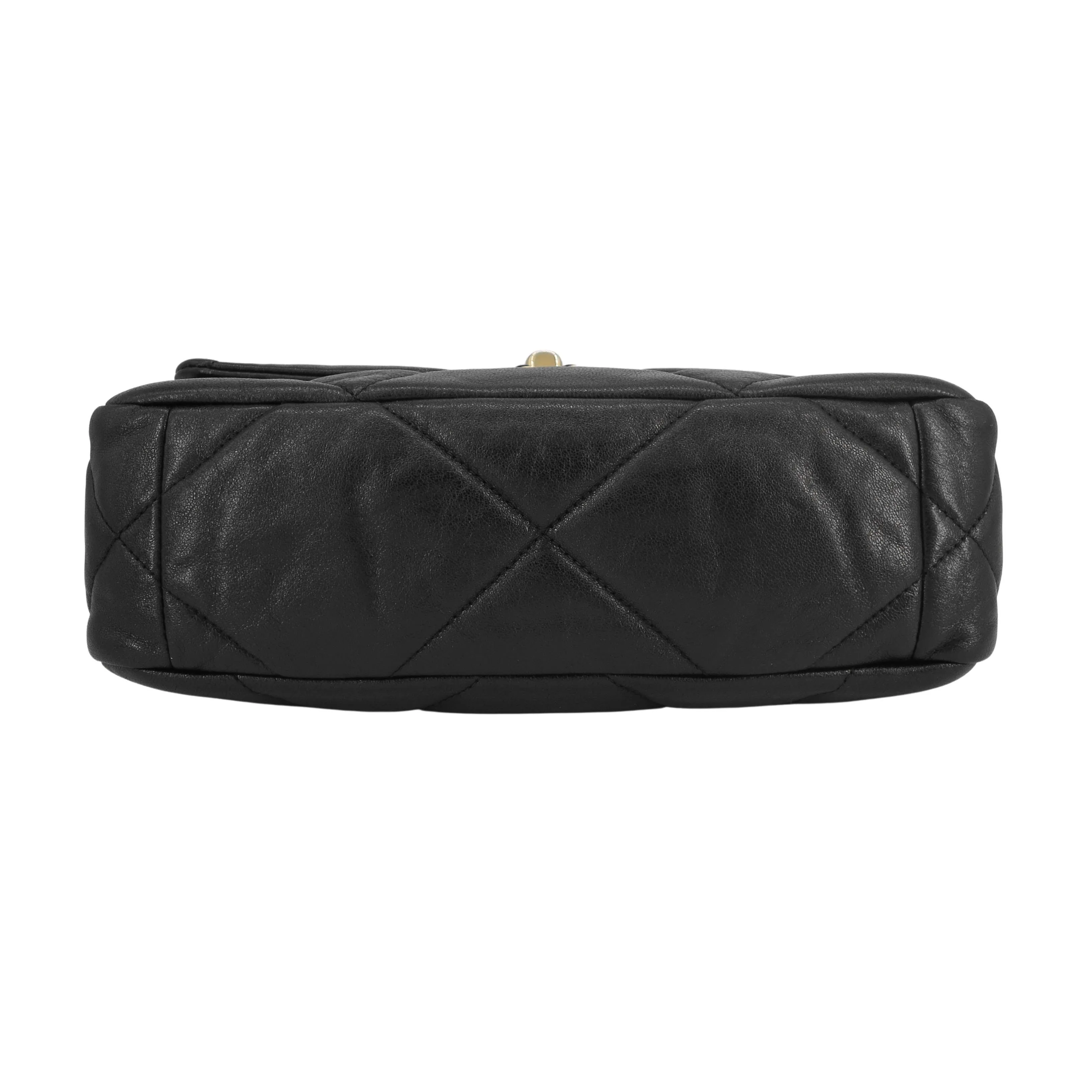 CHANEL 19 Small Flap Bag in Black Lambskin