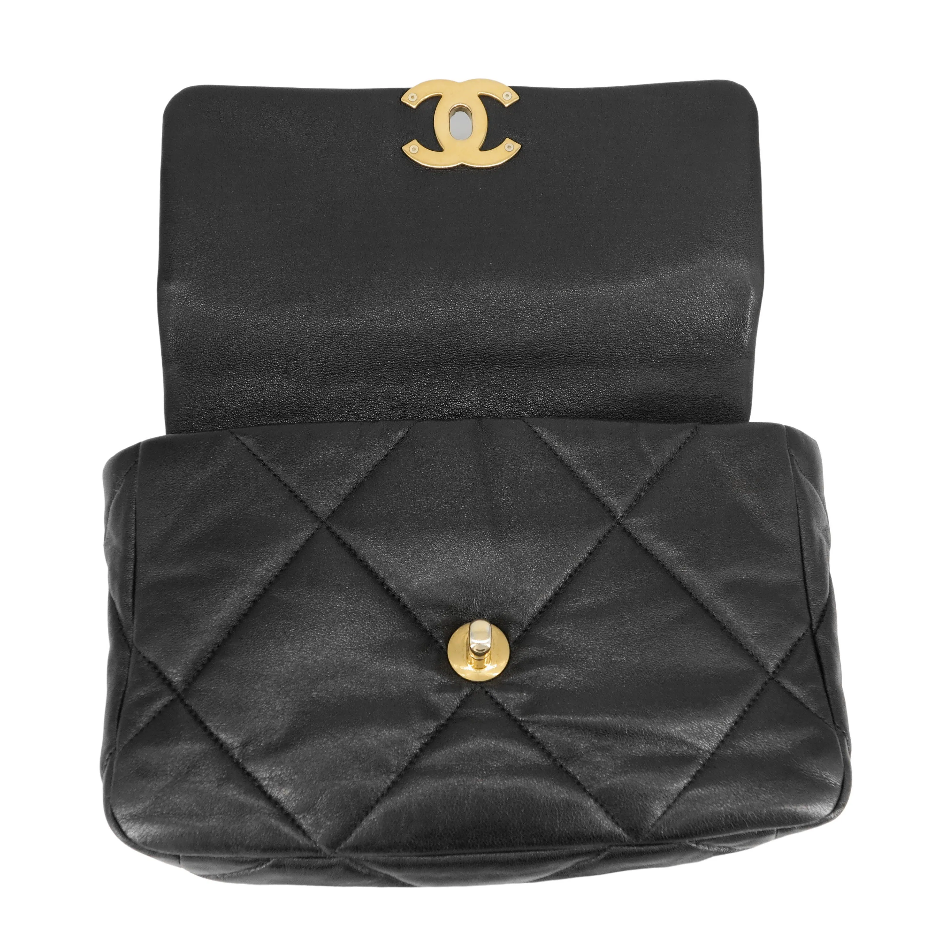CHANEL 19 Small Flap Bag in Black Lambskin
