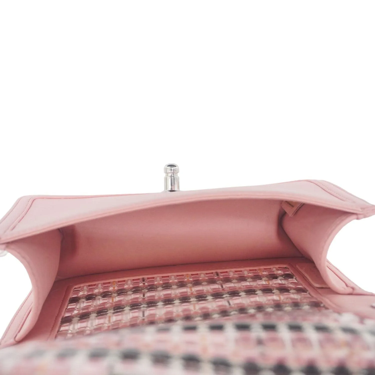 CHANEL Boy Flap Small  Woven Leather Shoulder Bag Pink