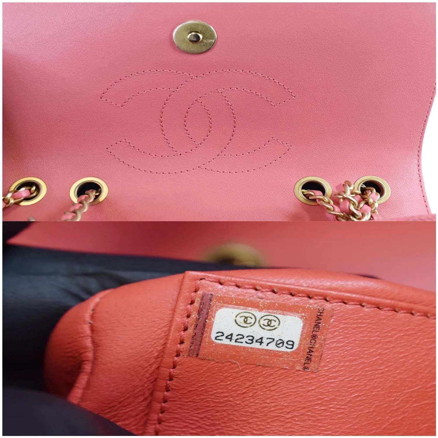 CHANEL CC Filigree Medium Quilted Caviar Leather Shoulder Bag Salmon