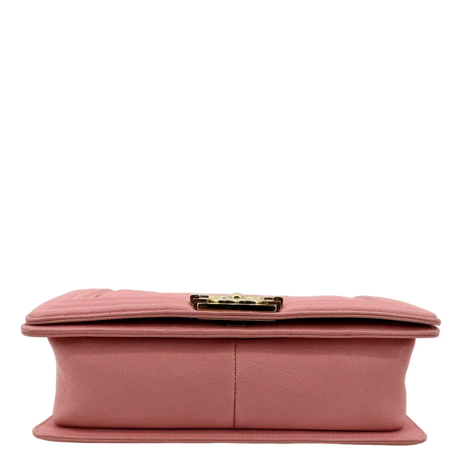 CHANEL Medium Boy Flap Caviar Leather Crossbody Bag Pink