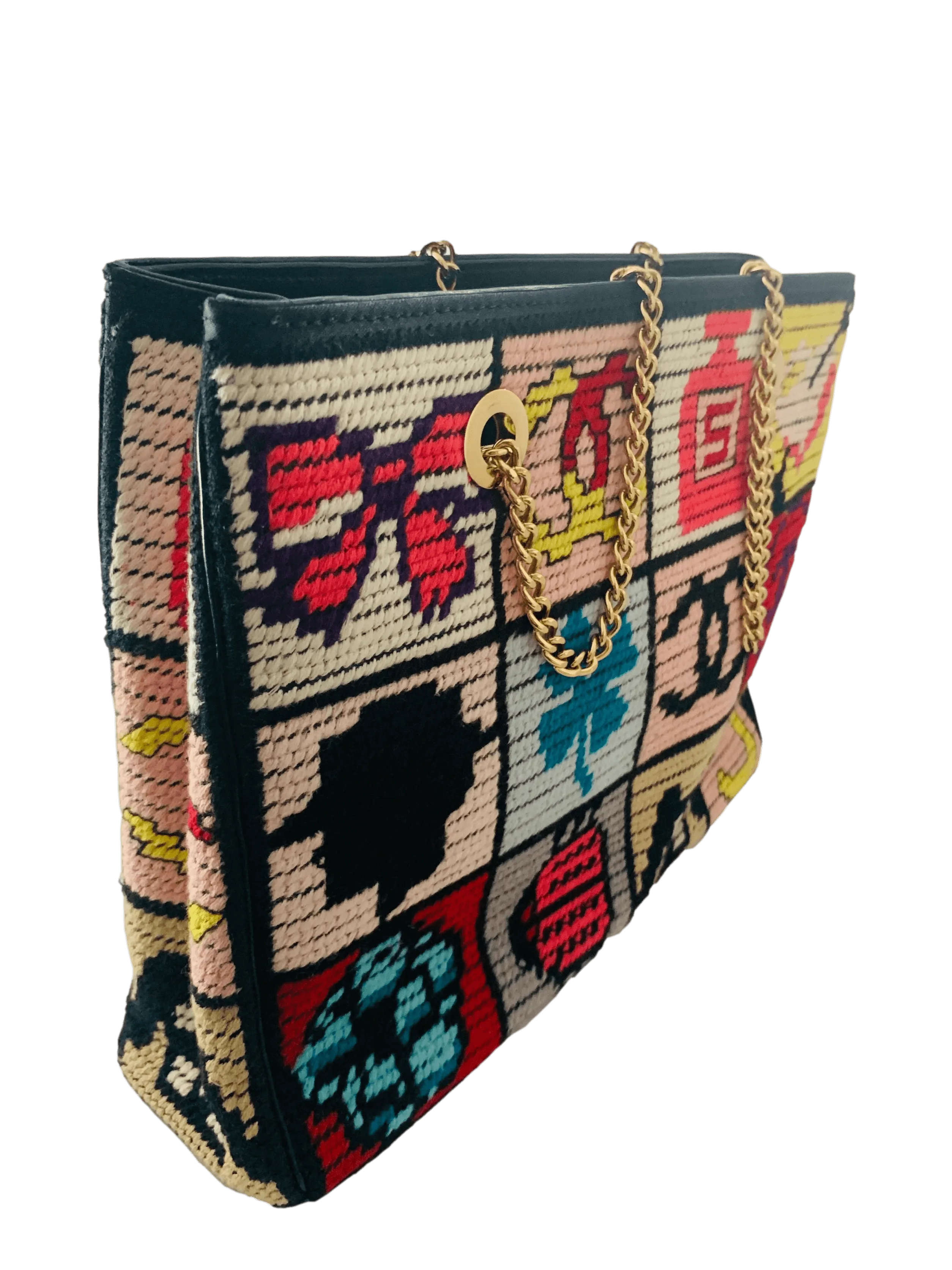 Chanel Multicolor Needlepoint Shoulder Bag