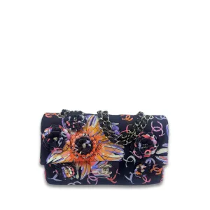 Chanel Quilted Floral Fabric Single Flap