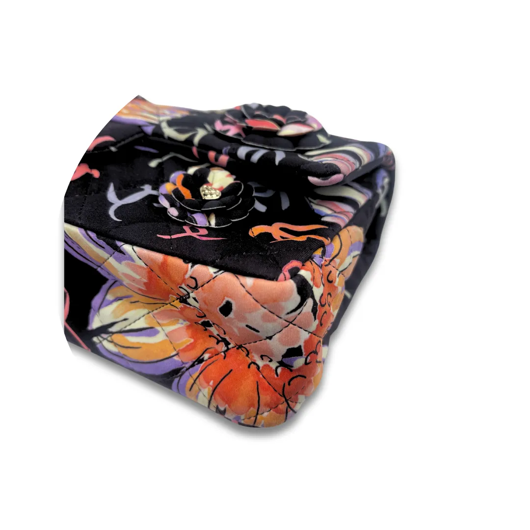 Chanel Quilted Floral Fabric Single Flap