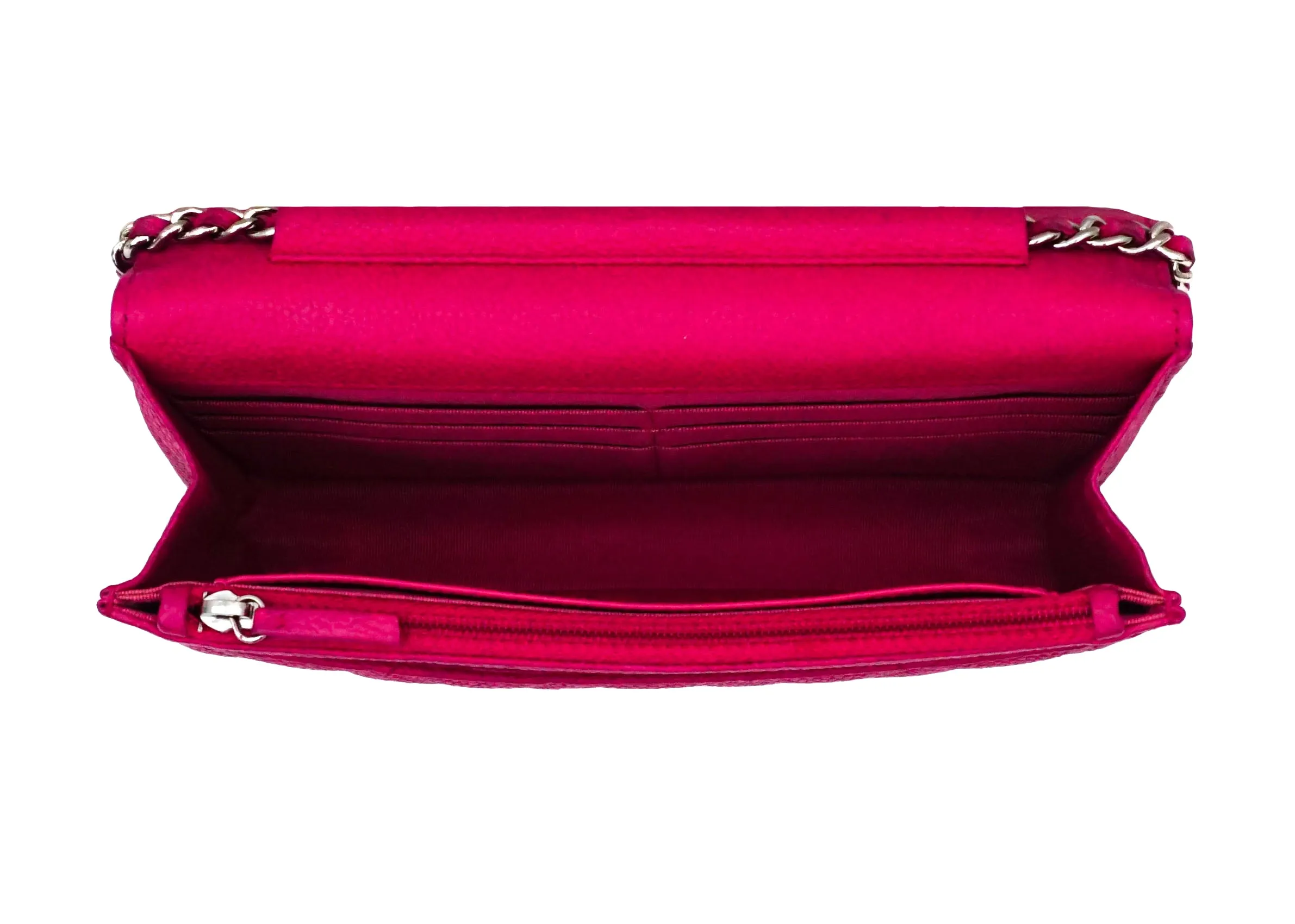 Chanel Rare Hot Pink Caviar Wallet on Chain (WOC)