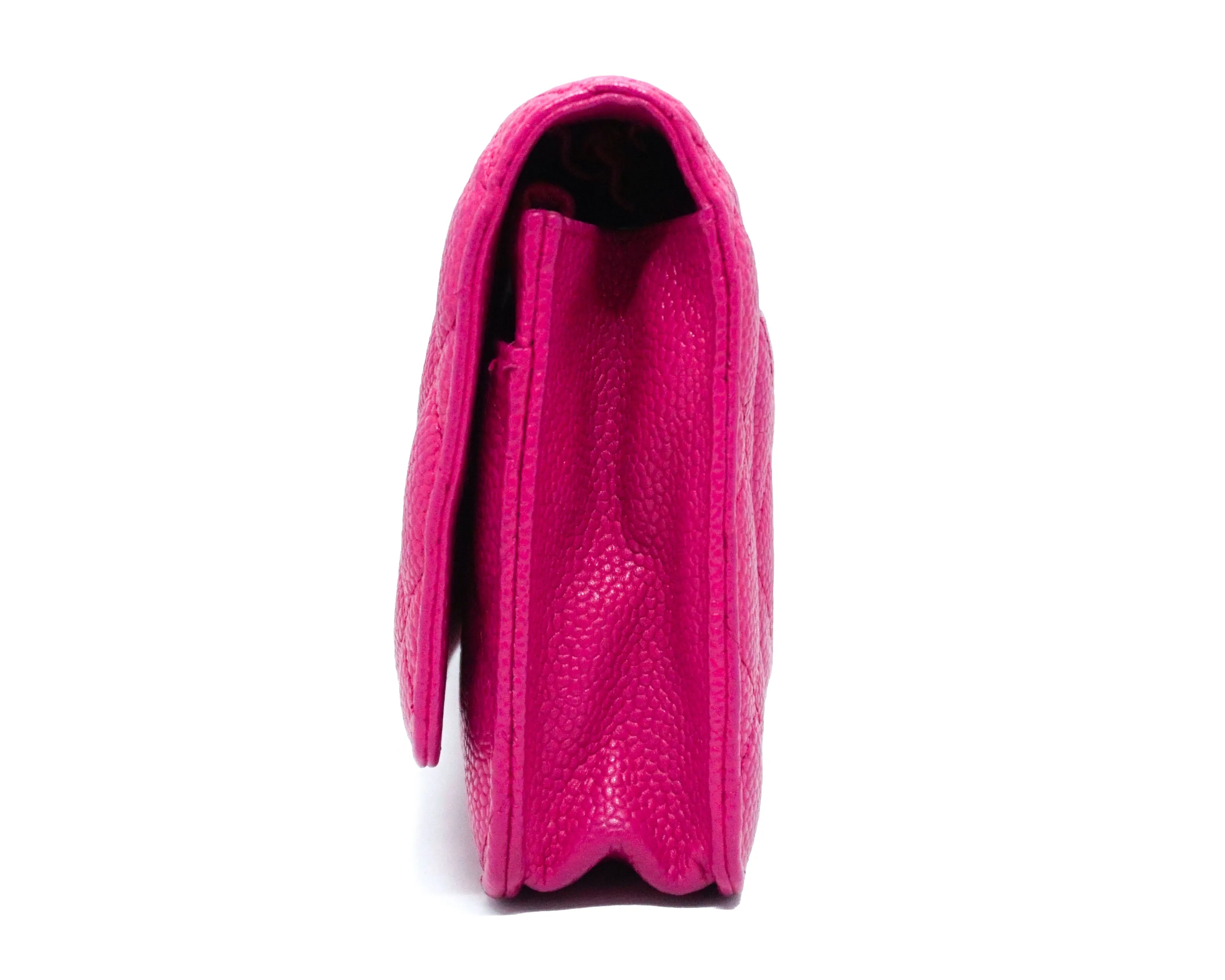 Chanel Rare Hot Pink Caviar Wallet on Chain (WOC)