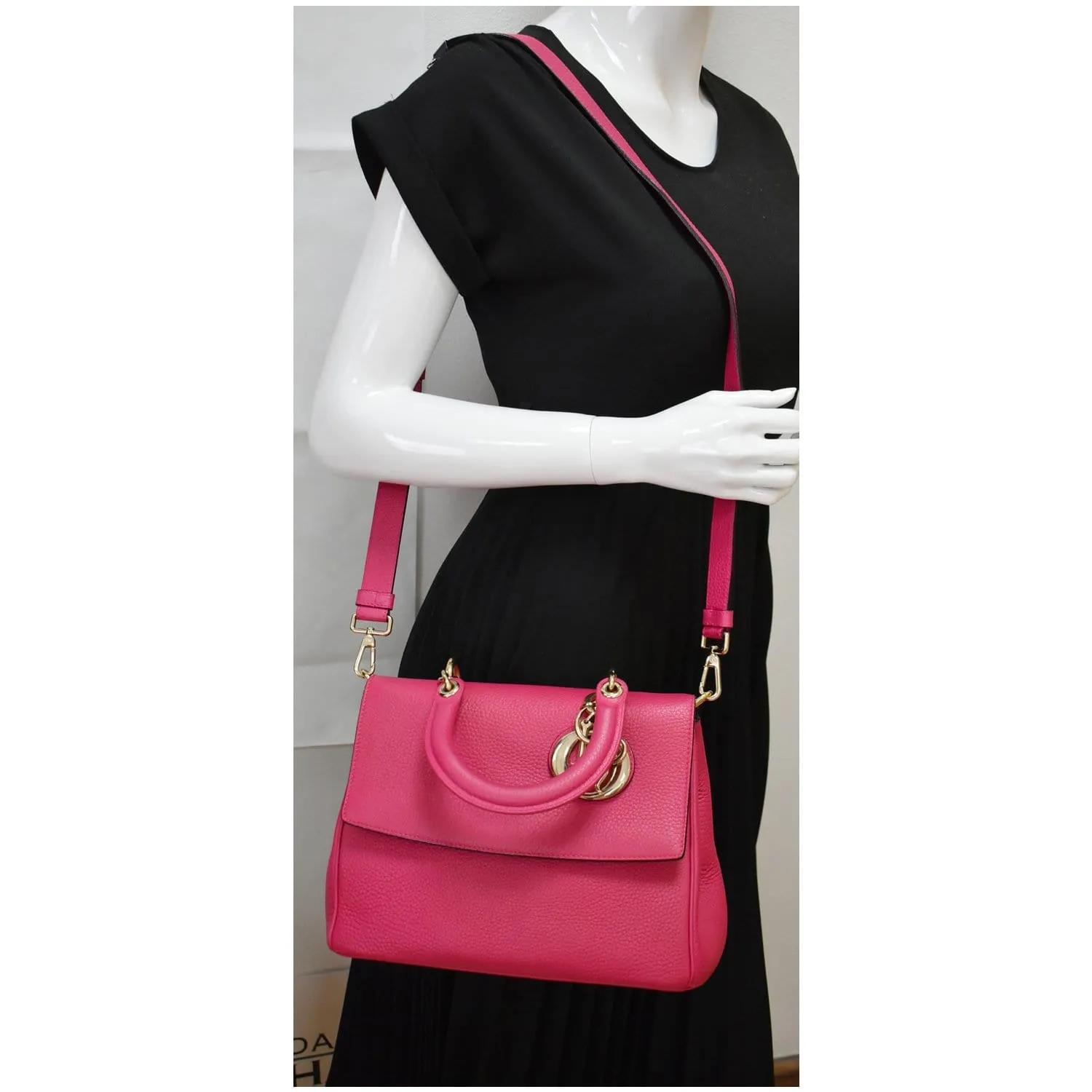 CHRISTIAN DIOR Be Dior Leather Flap Shoulder Bag Pink - 10% OFF
