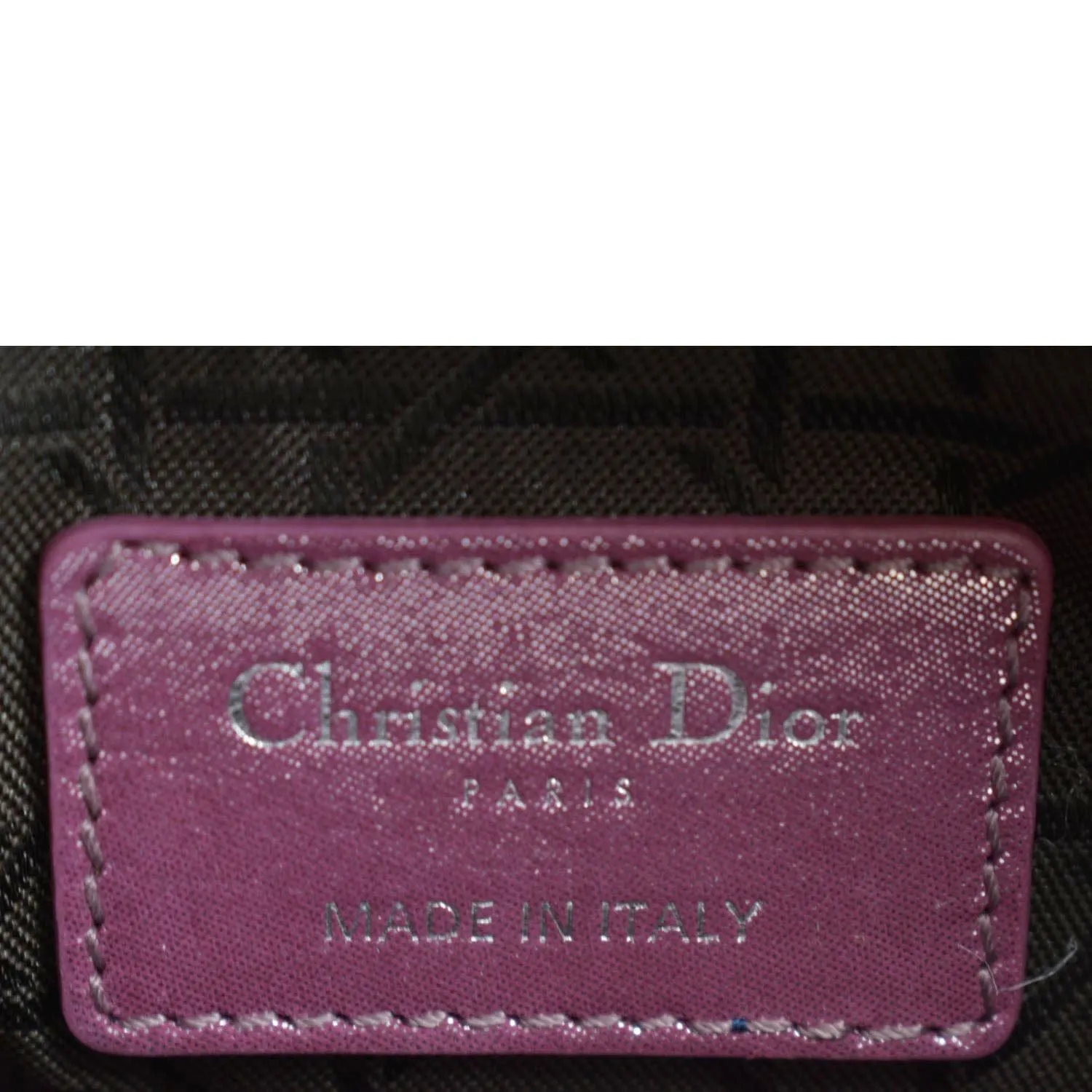 CHRISTIAN DIOR Mini Lady Dior Pearlescent Cannage Lambskin Shoulder Bag Dark Pink