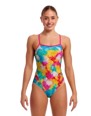 Cloudy Colours Single Strap Swimsuit - Blue/Pink