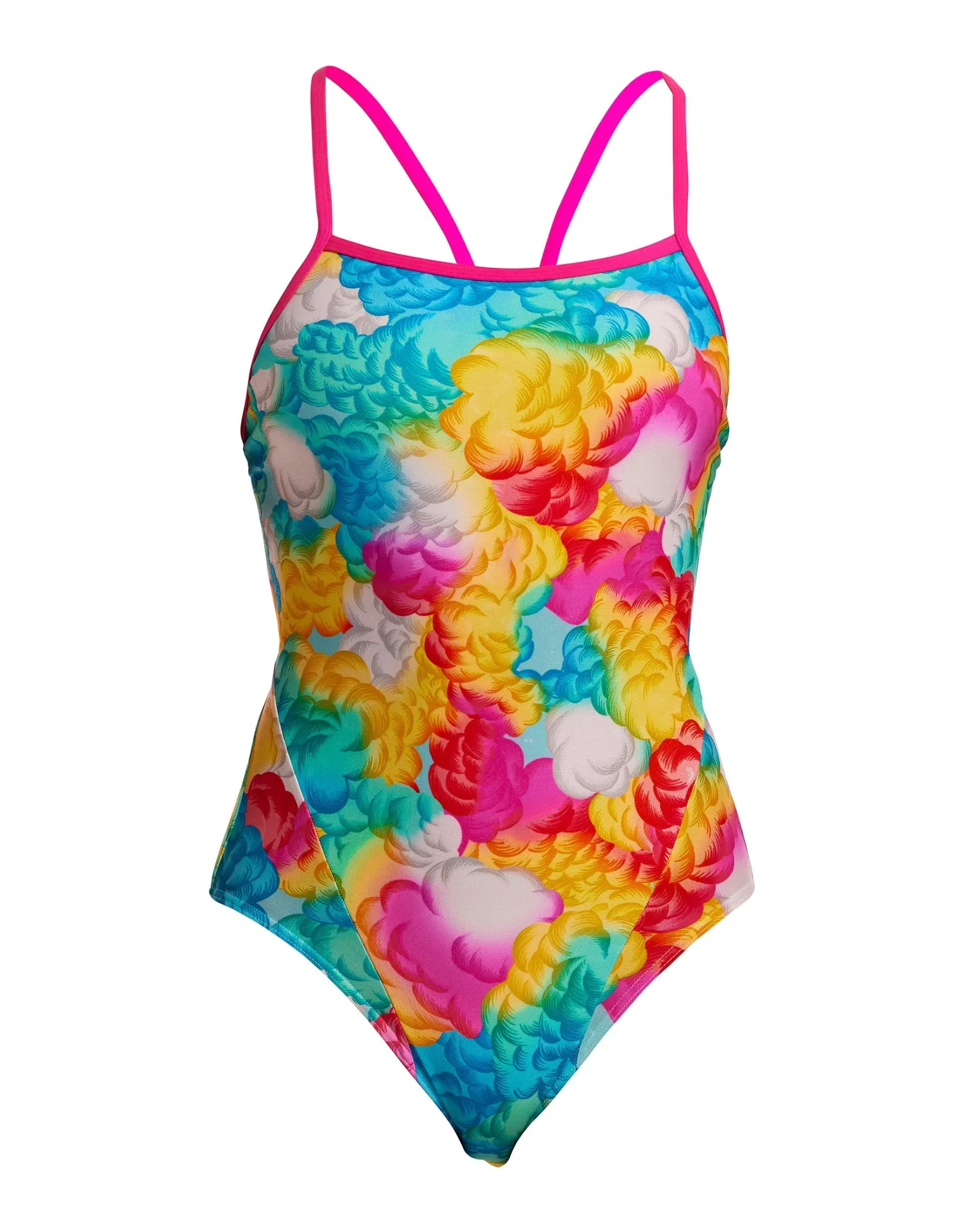 Cloudy Colours Single Strap Swimsuit - Blue/Pink