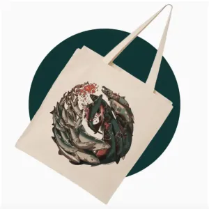 Coho Salmon Life Cycle | Large Canva Tote Bag