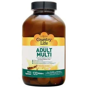 Country Life Chewable Adult Multi Pineapple-Orange 120 wafrs