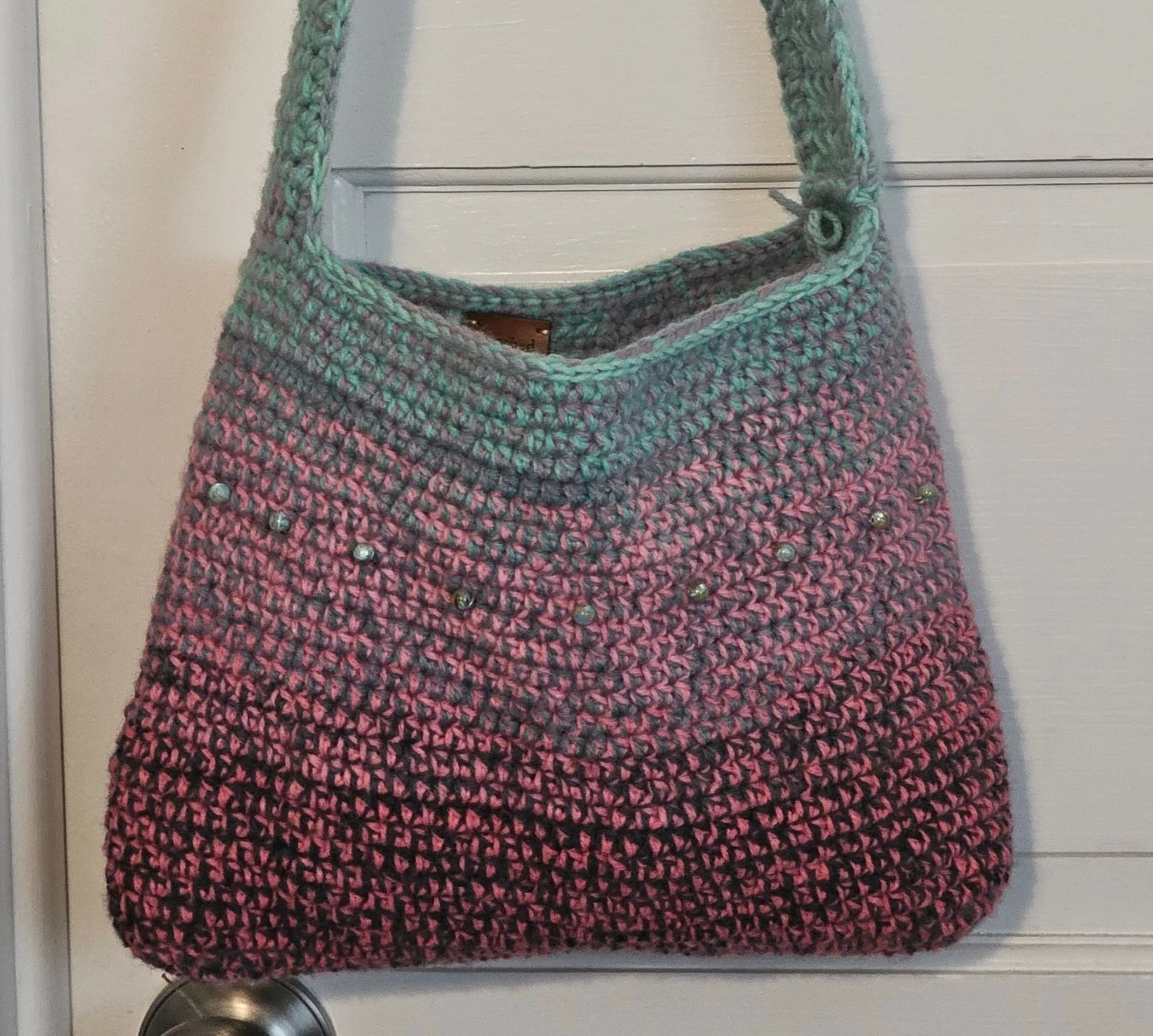 Crochet Hippie Shoulder Bag with Beads