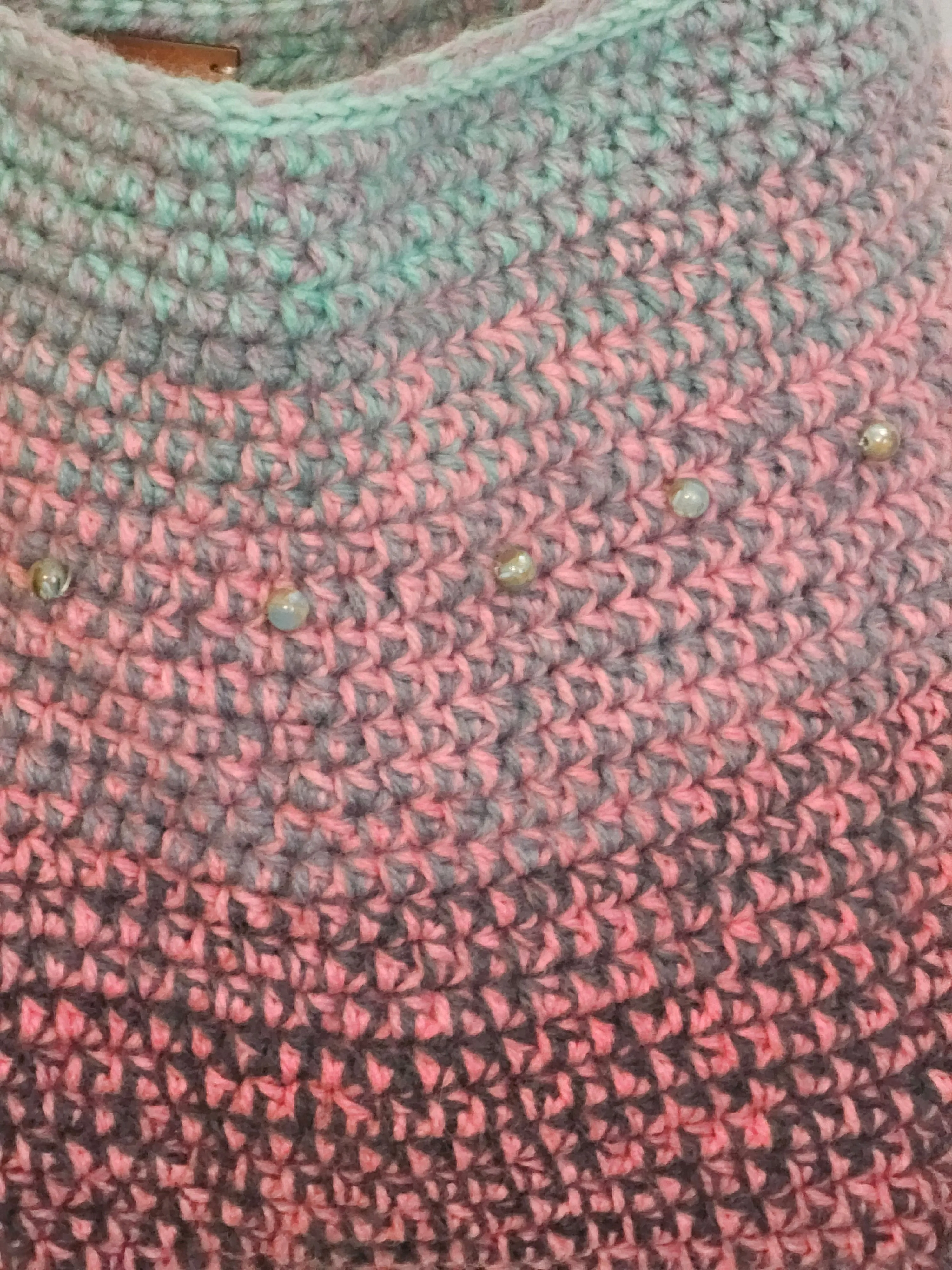 Crochet Hippie Shoulder Bag with Beads