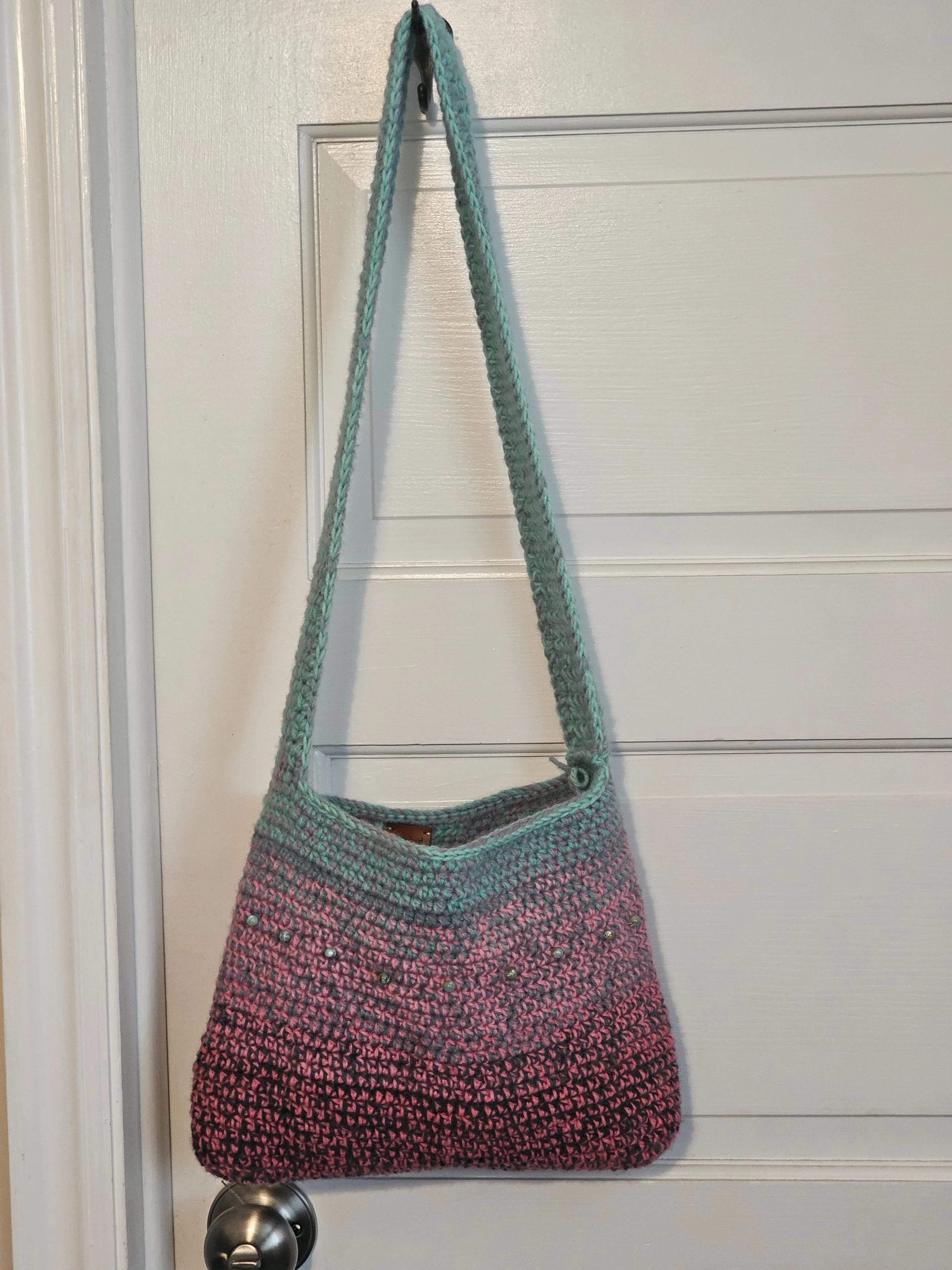 Crochet Hippie Shoulder Bag with Beads