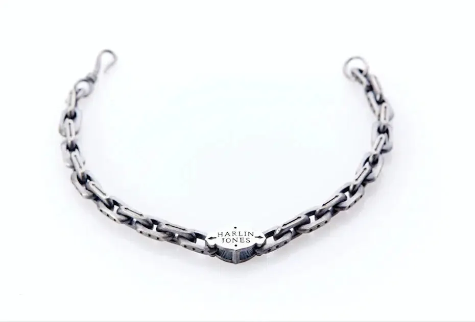 Cross-Bones Bracelet -  Oxidized Sterling Silver