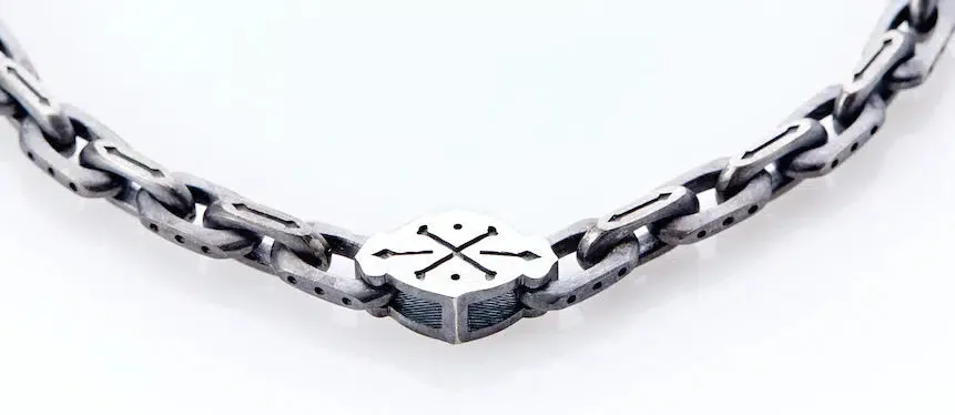 Cross-Bones Bracelet -  Oxidized Sterling Silver