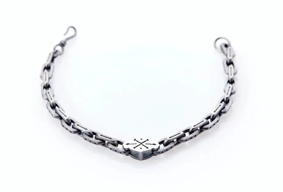 Cross-Bones Bracelet -  Oxidized Sterling Silver