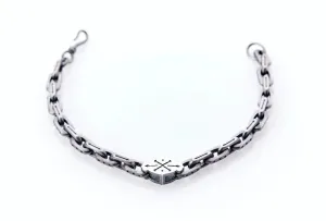 Cross-Bones Bracelet -  Oxidized Sterling Silver