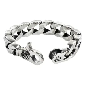 Crown Cuban Sterling Silver Men's Biker Bracelet