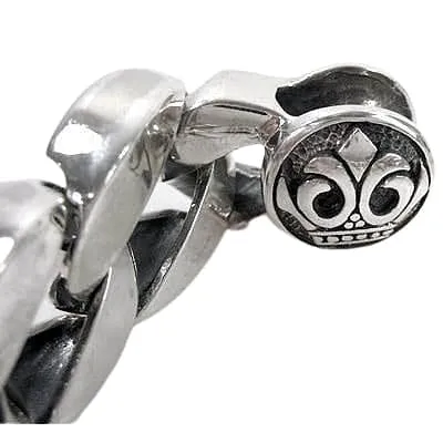 Crown Cuban Sterling Silver Men's Biker Bracelet