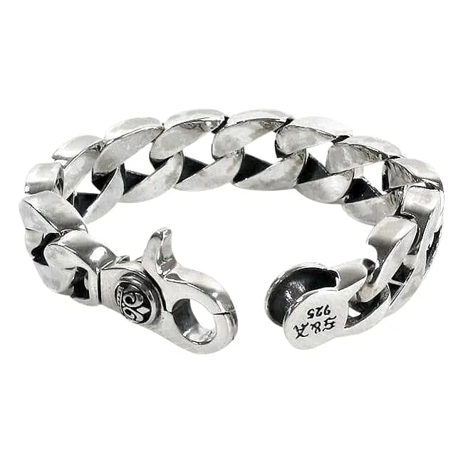 Crown Cuban Sterling Silver Men's Biker Bracelet