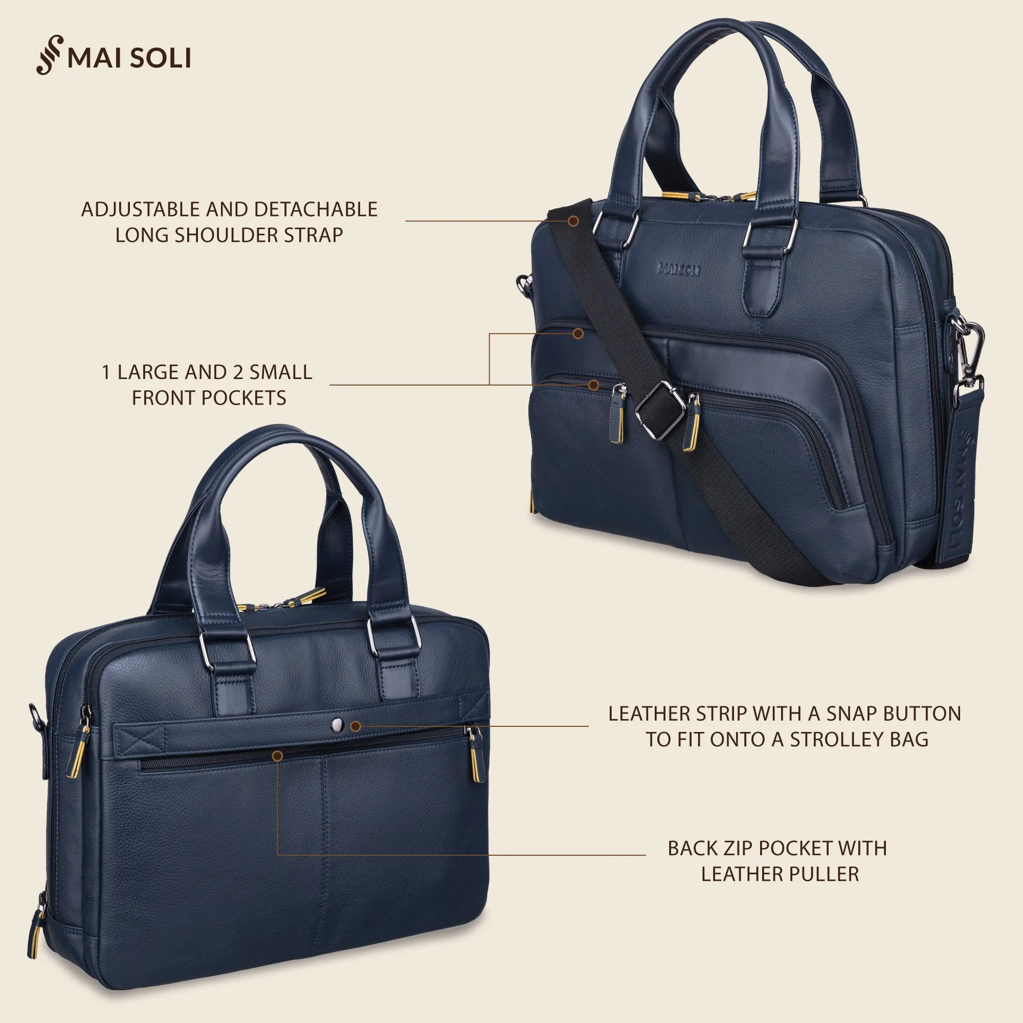 Cruiser All-Purpose Laptop Bag - Navy Blue