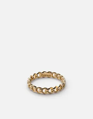 Cuban Link Ring, 14k Gold