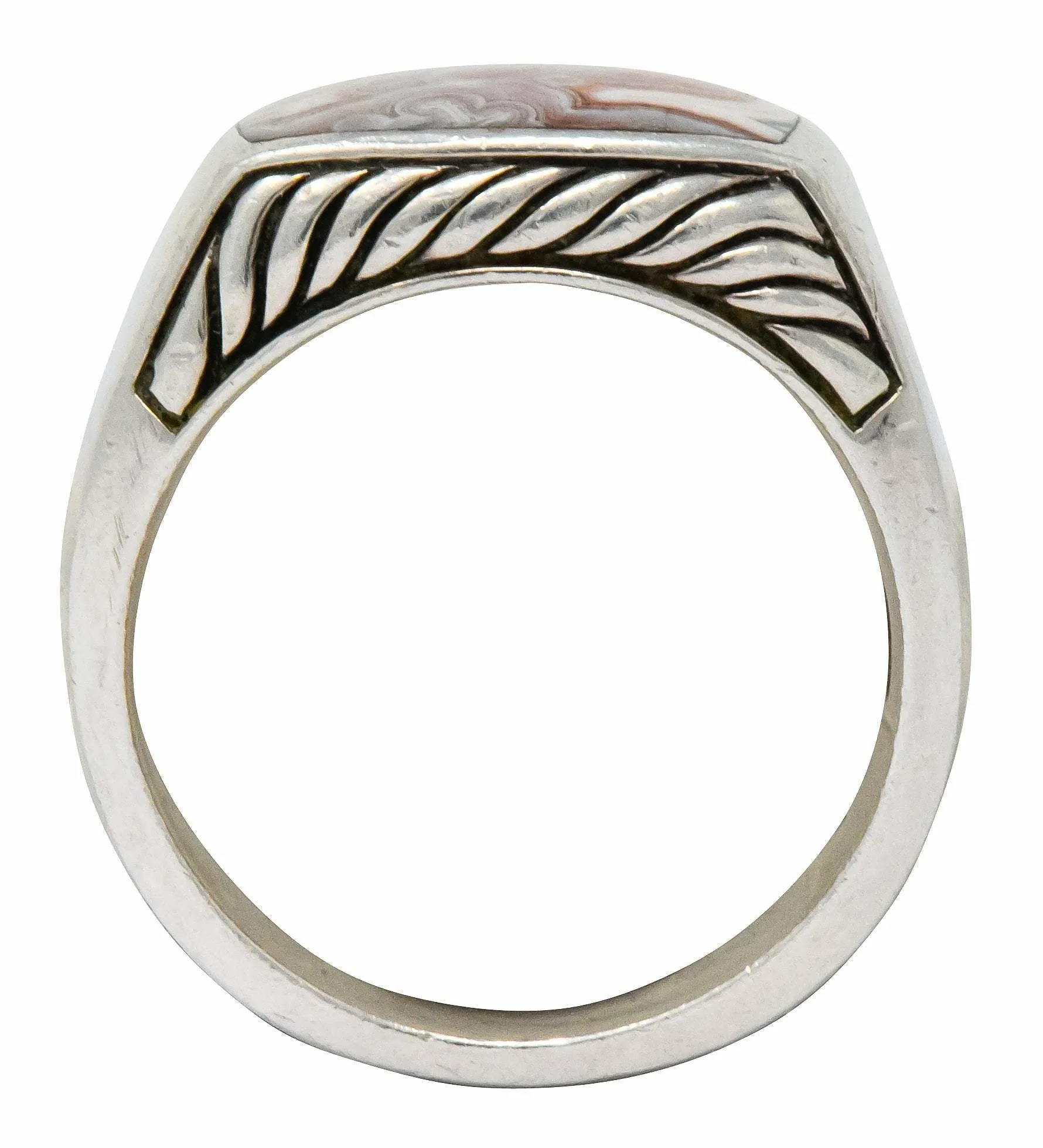 David Yurman Jasper Ring Sterling Silver Men's Exotic Stone Ring