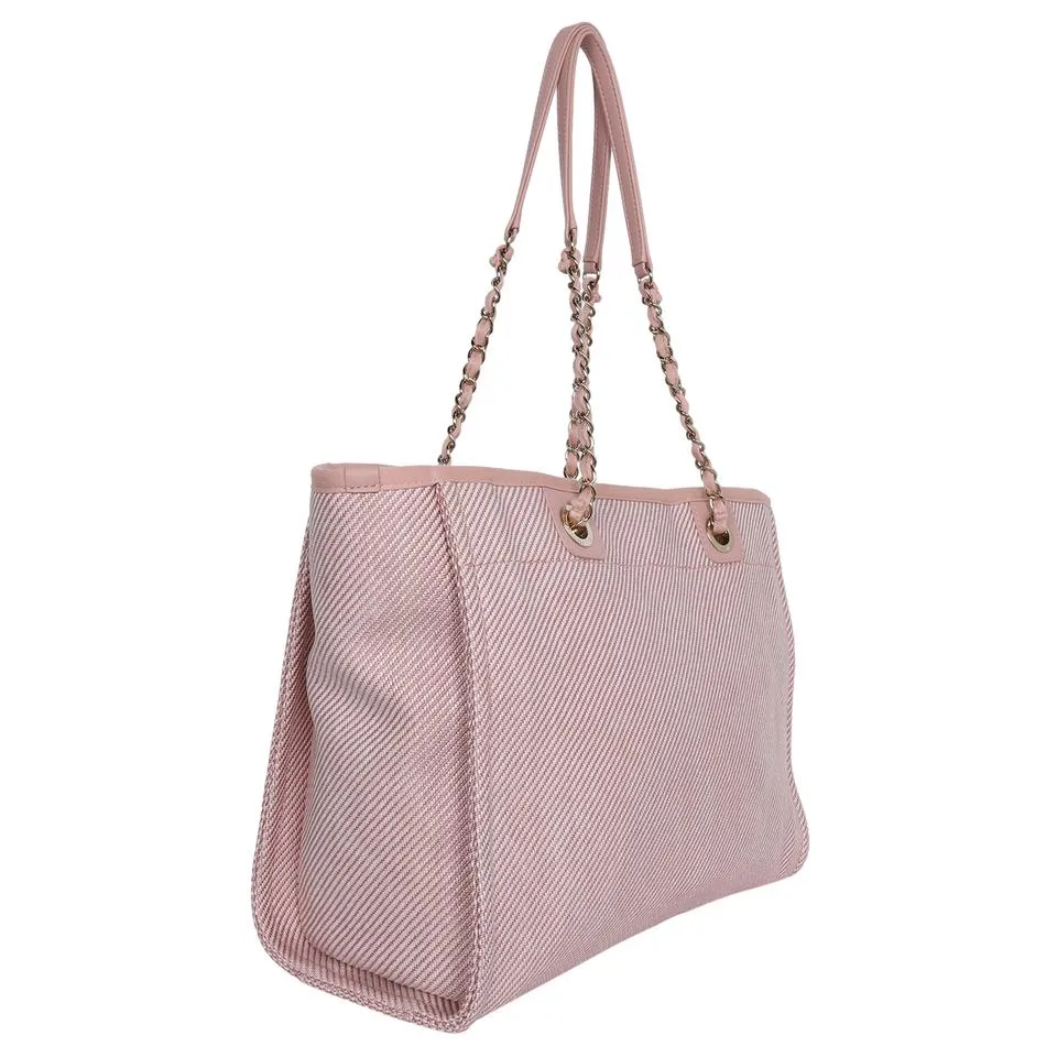 Deauville pink canvas large shopping tote NEW