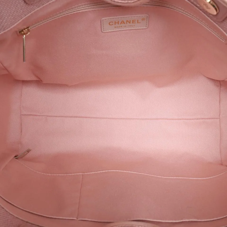 Deauville pink canvas large shopping tote NEW