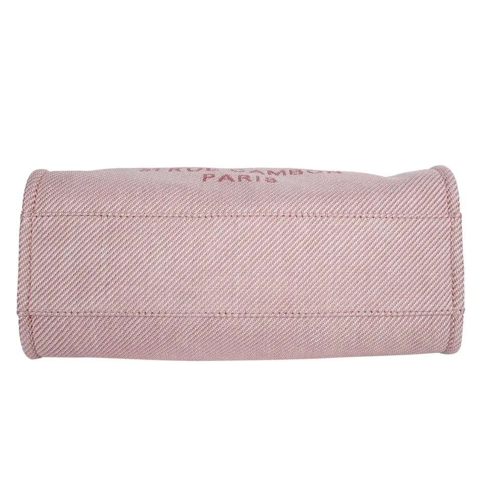 Deauville pink canvas large shopping tote NEW