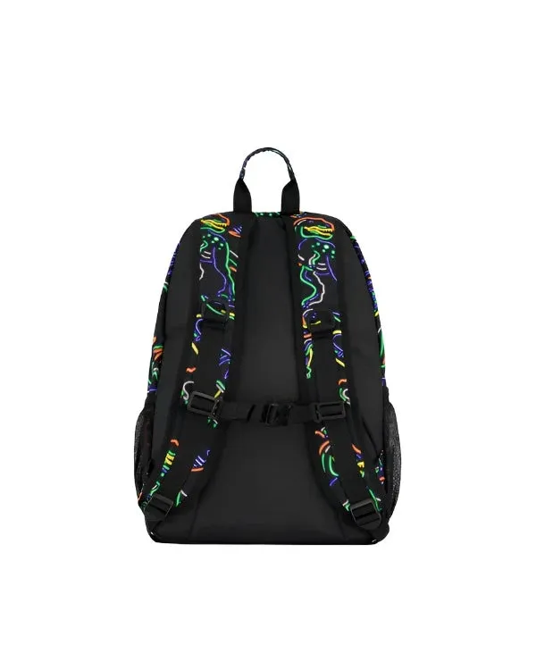 Deux par Deux Kids Backpack (Neon Dinos)
