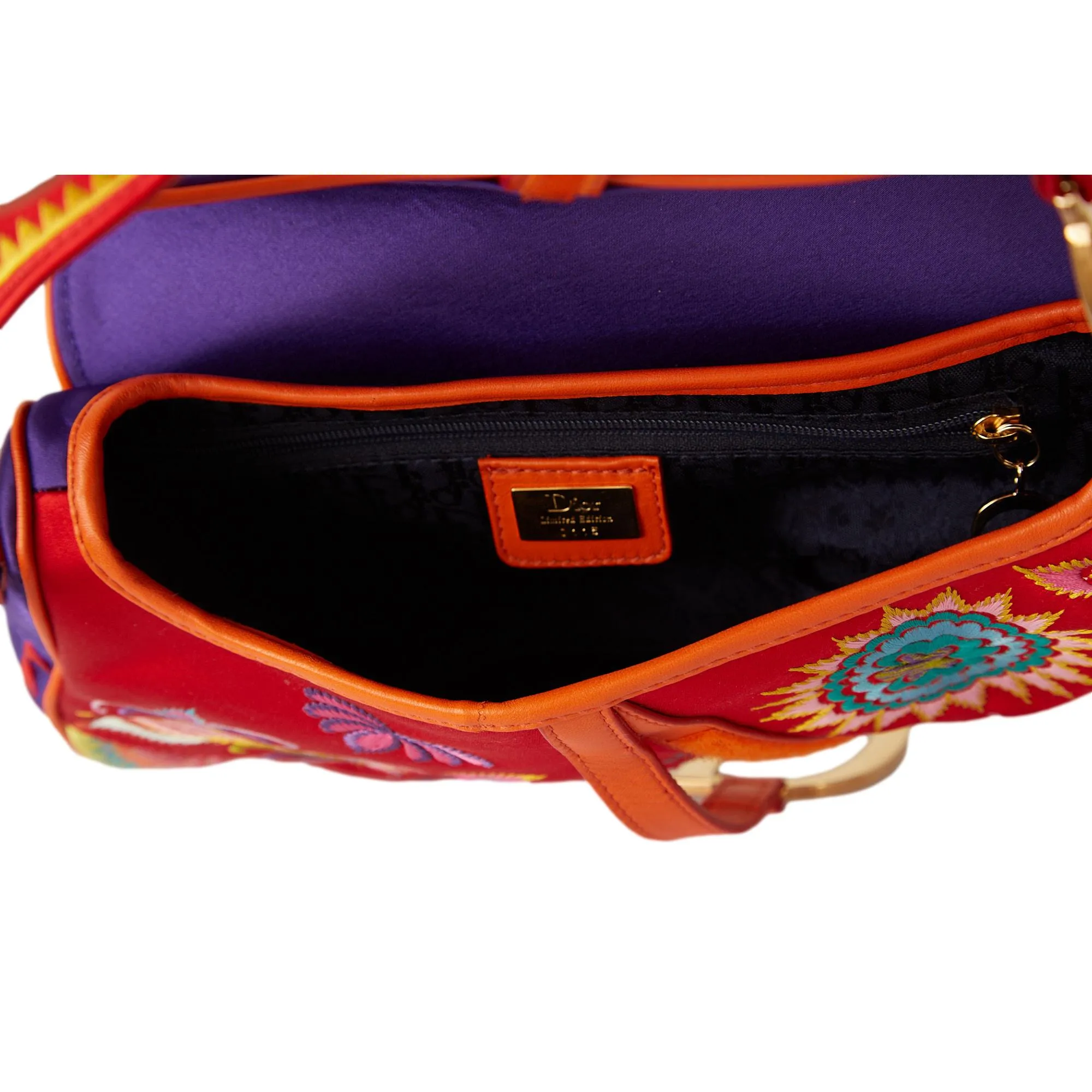Dior Multicolor Embroidered Saddle Bag
