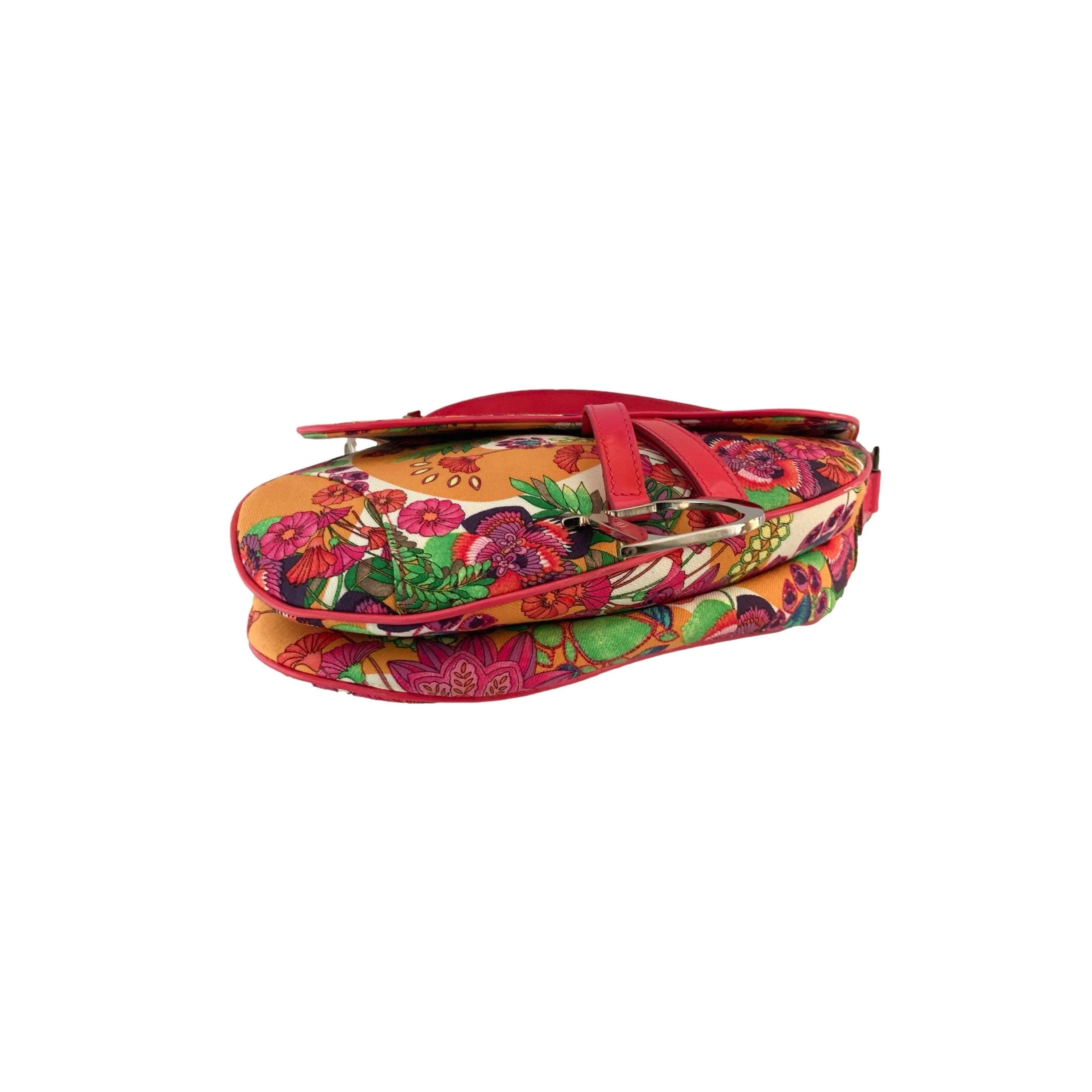 Dior Multicolor Floral Saddle Bag