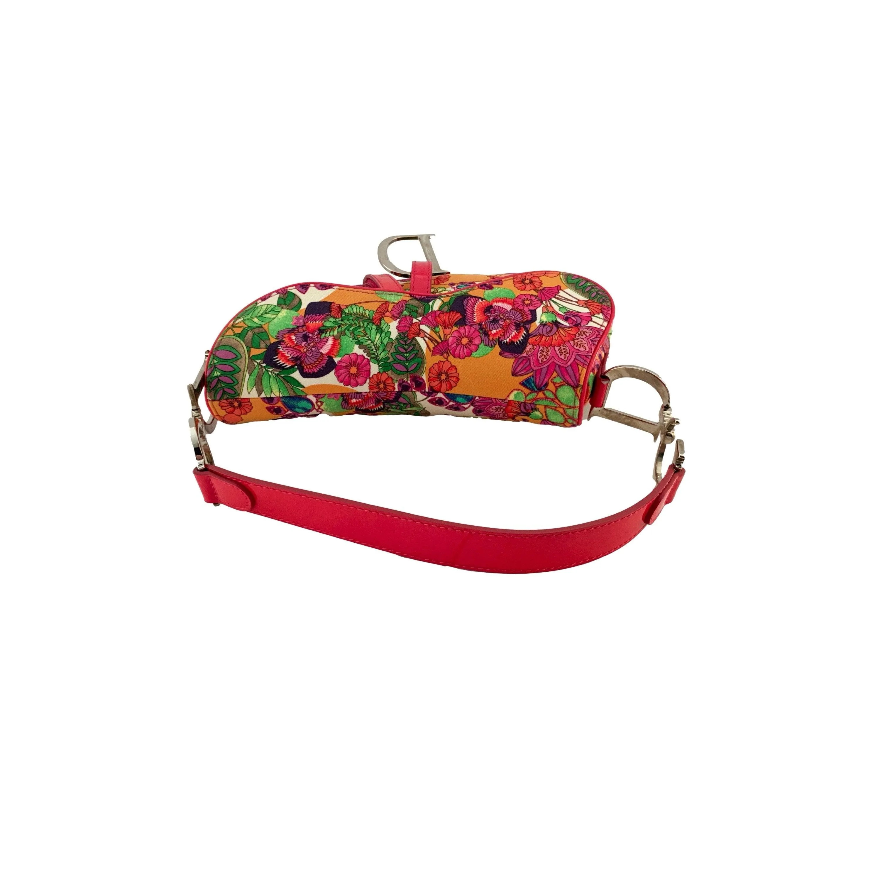 Dior Multicolor Floral Saddle Bag