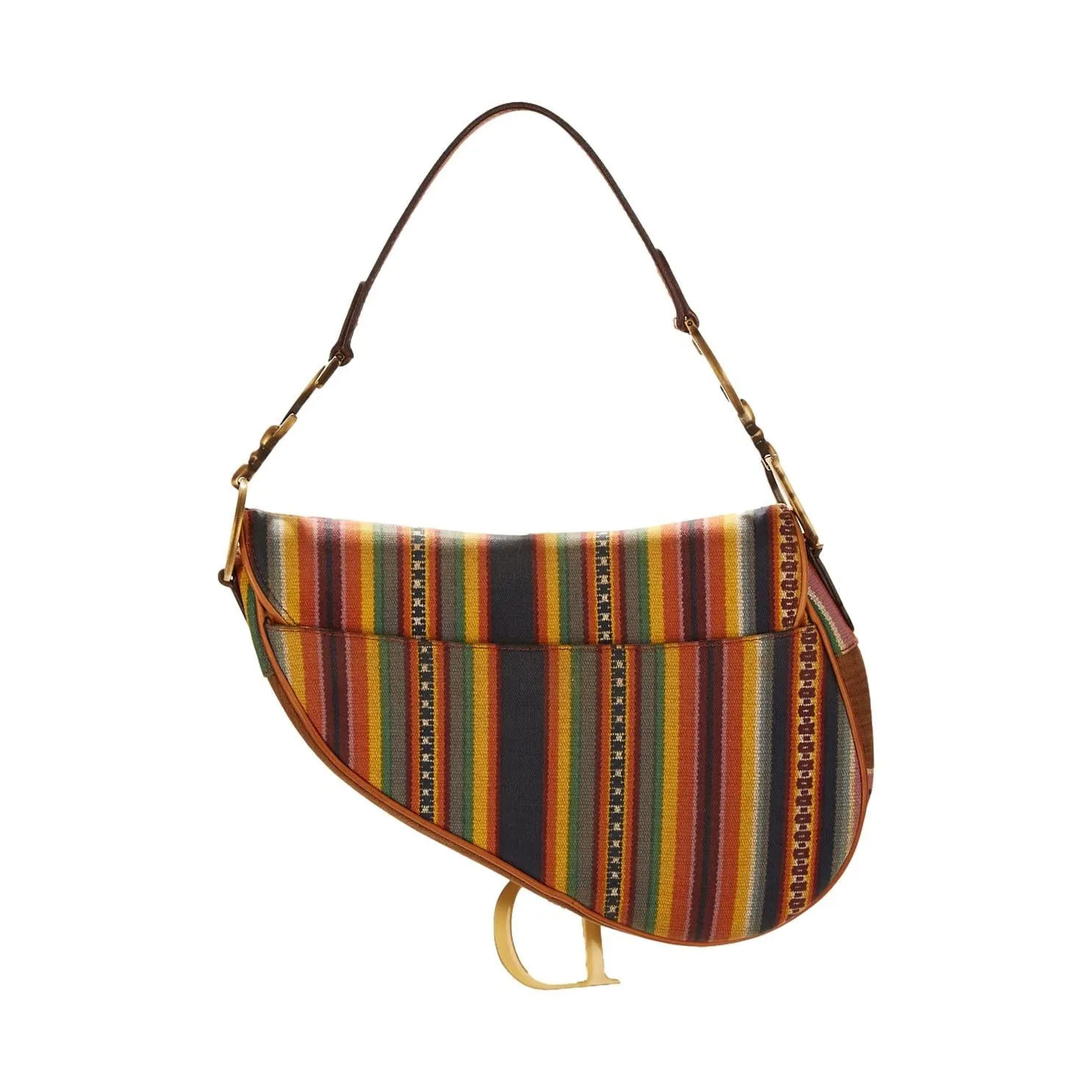 Dior Multicolor Stripe Saddle Bag