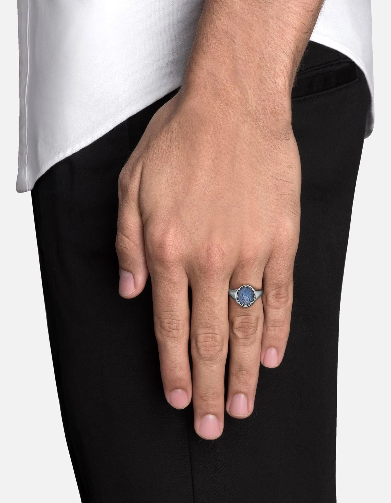 Divini Ring, Sterling Silver/Light Blue