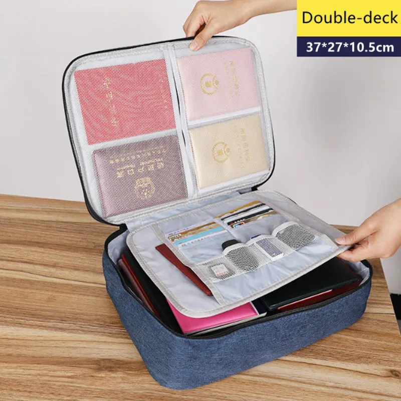 Document Organizer Briefcase A4 Folder Holder Men Women's Bag Cover Purse Passport Home Travel Safe Functional File Storage Case