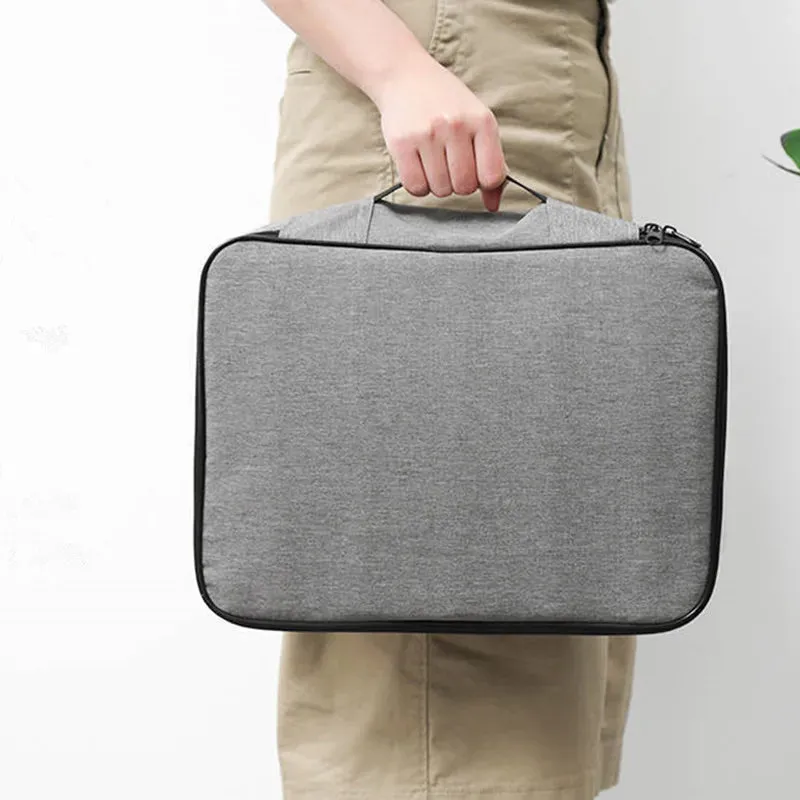 Document Organizer Briefcase A4 Folder Holder Men Women's Bag Cover Purse Passport Home Travel Safe Functional File Storage Case