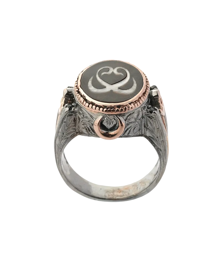 Double Vav Symbol Ring in Sterling Silver