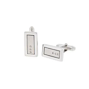 Fearless Men's Sterling Silver - Diamond Cuff Links