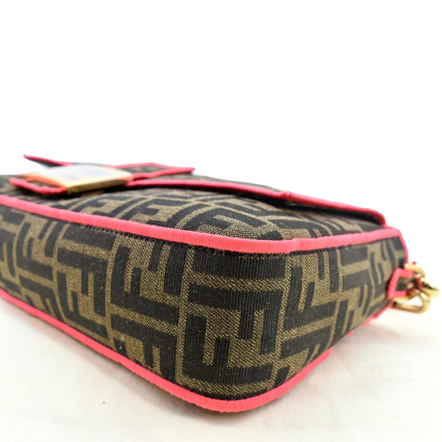 FENDI FF Roma 1974 Jacquard Canvas Shoulder Bag Pink - Hot Deals