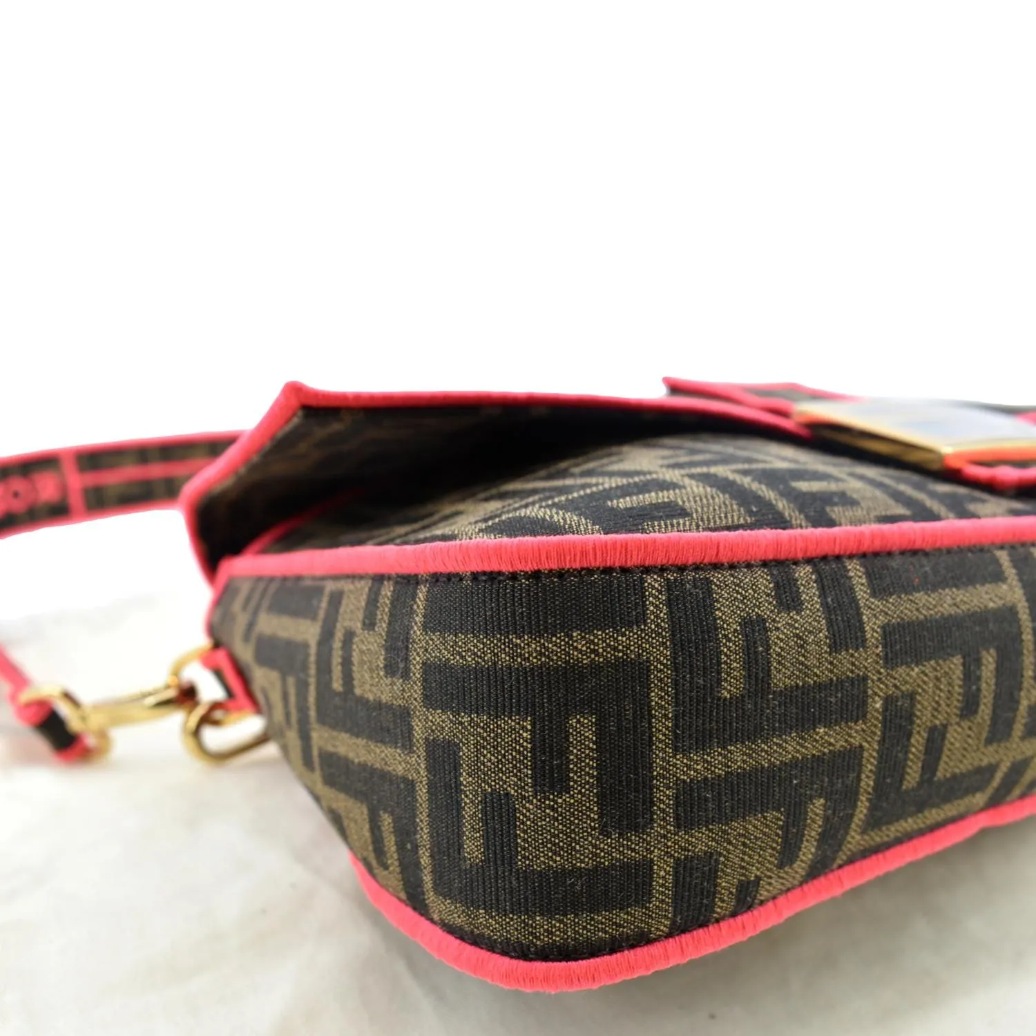FENDI FF Roma 1974 Jacquard Canvas Shoulder Bag Pink - Hot Deals