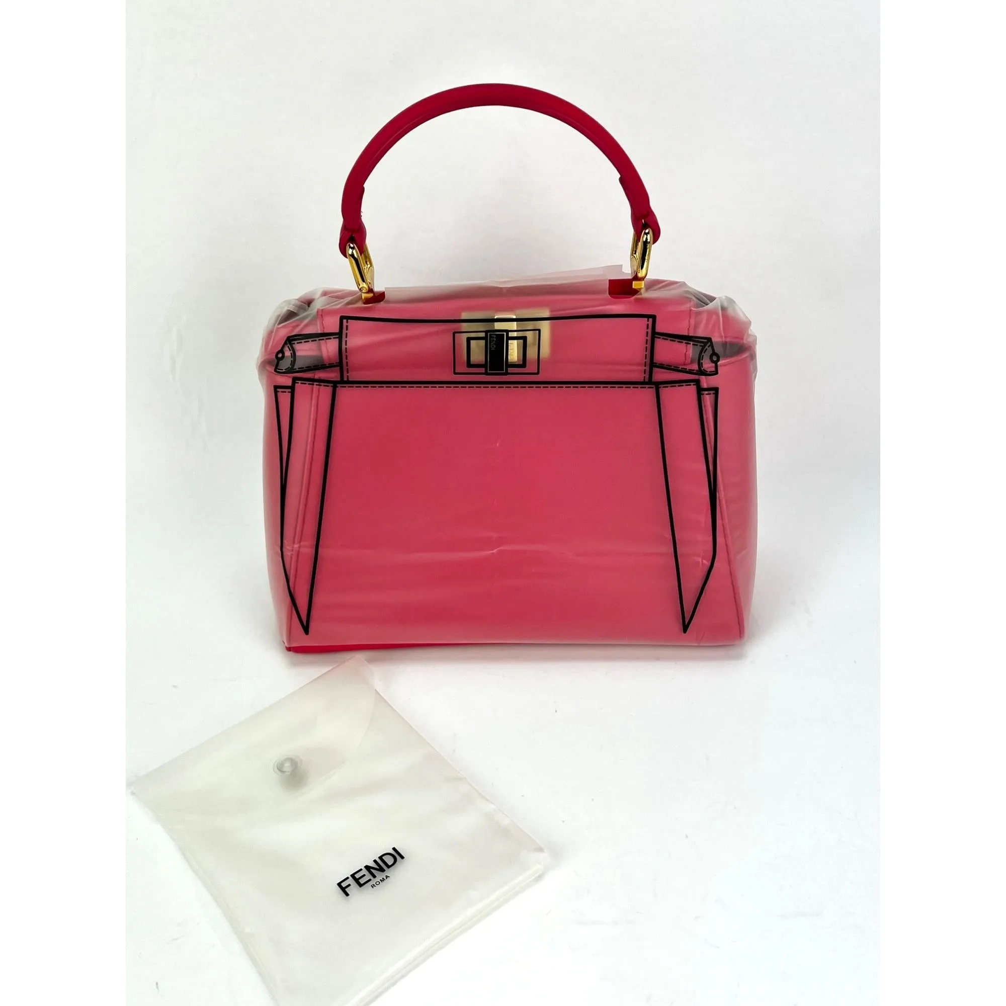 Fendi Mini Peekaboo Pink Leather Hand Shoulder Bag